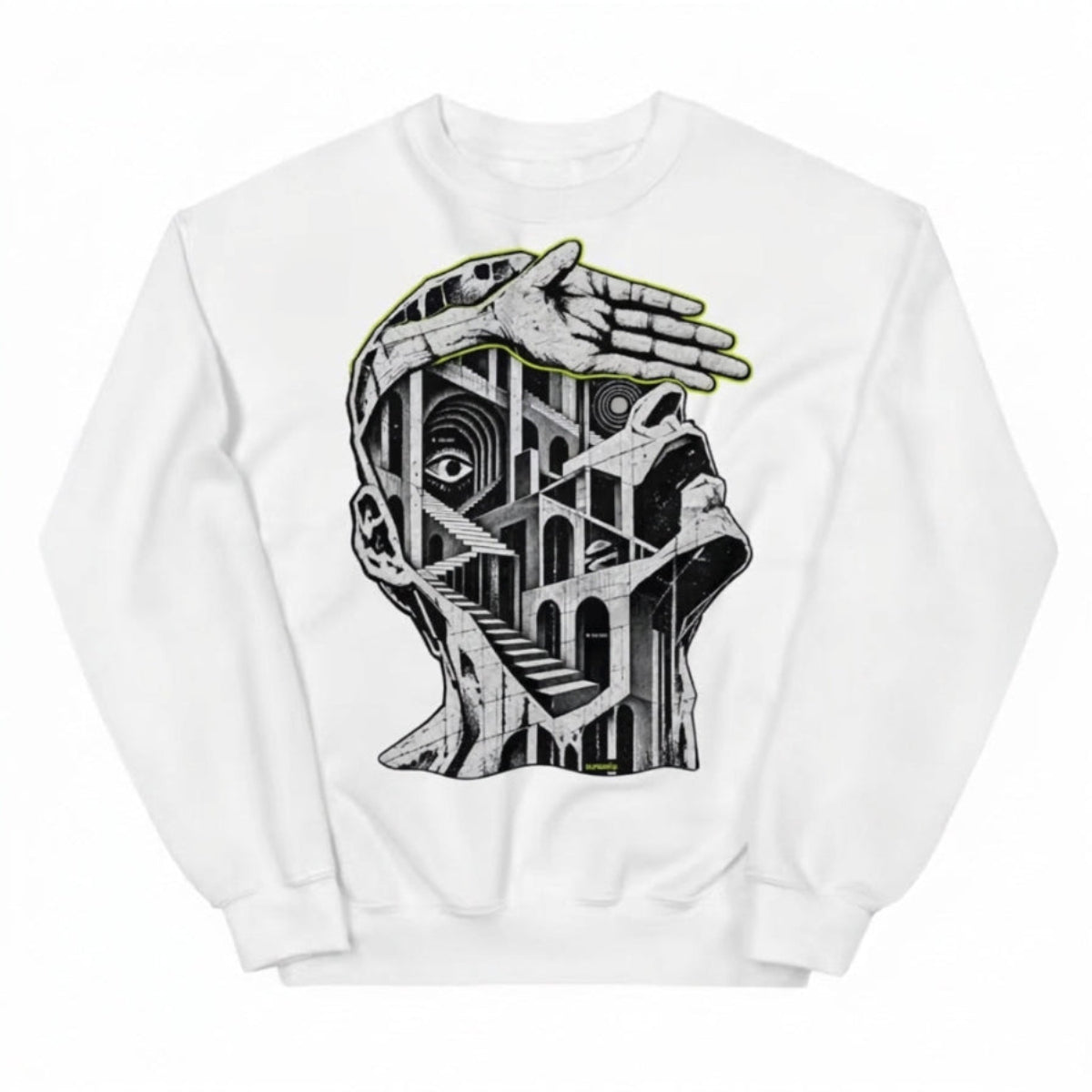SUNSEILO DROP 01 SILO ホワイト グラフィック クルーネックスウェット