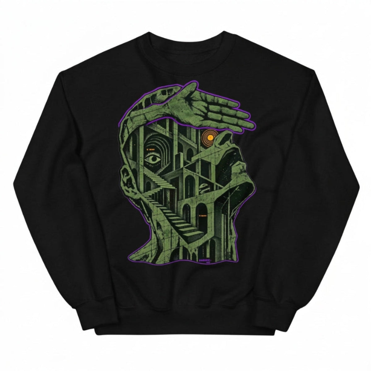 SUNSEILO DROP 01 KURO ブラック 建築グラフィック クルーネックスウェット