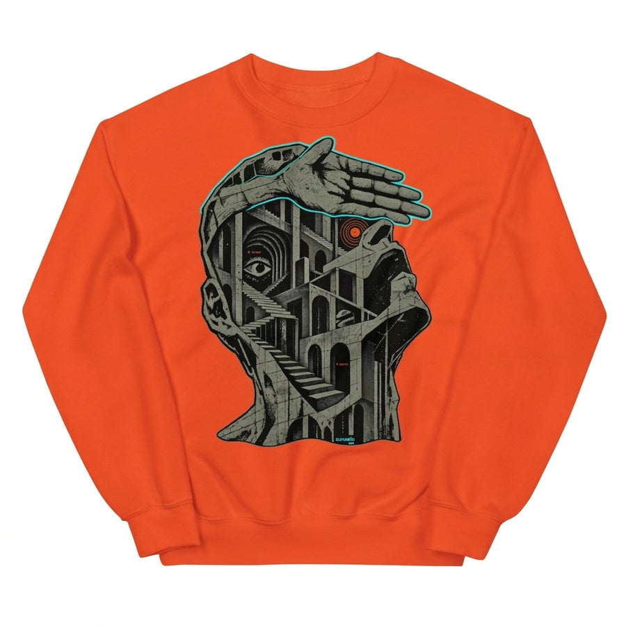 SUNSEILO DROP 01 ORENJI オレンジ 建築グラフィック クルーネックスウェット